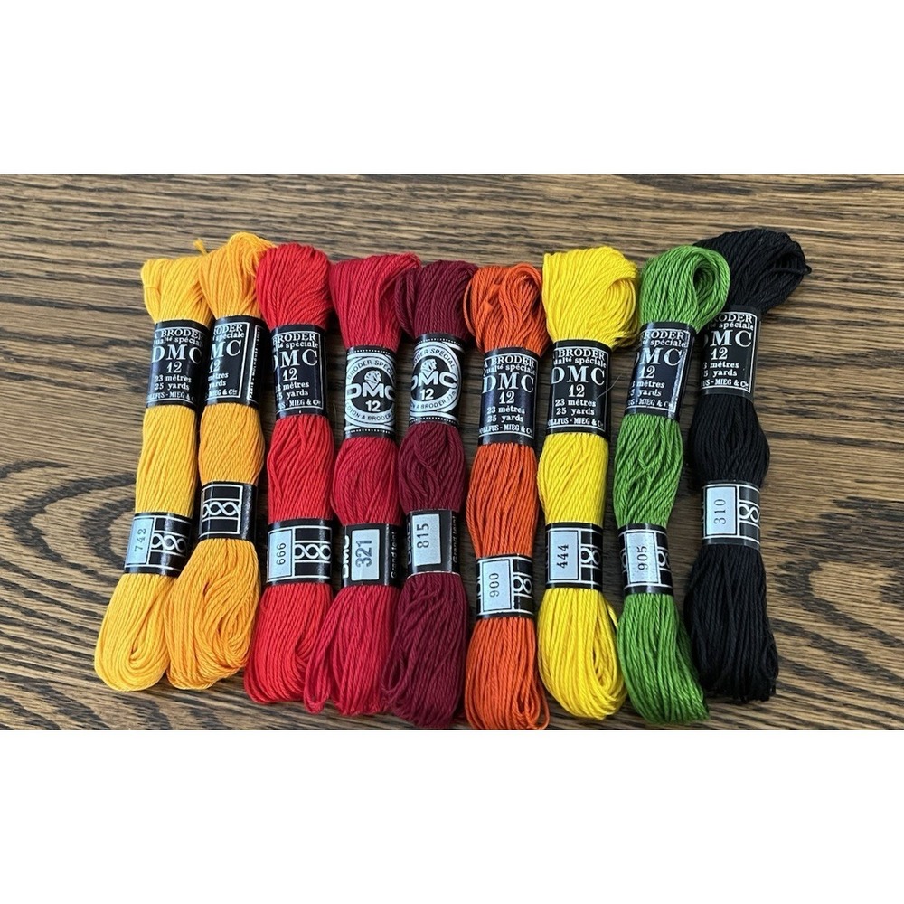 Lot of 9 DMC 12 Color Variations Multicolor Embroidery Cross Stitch Floss Skeins